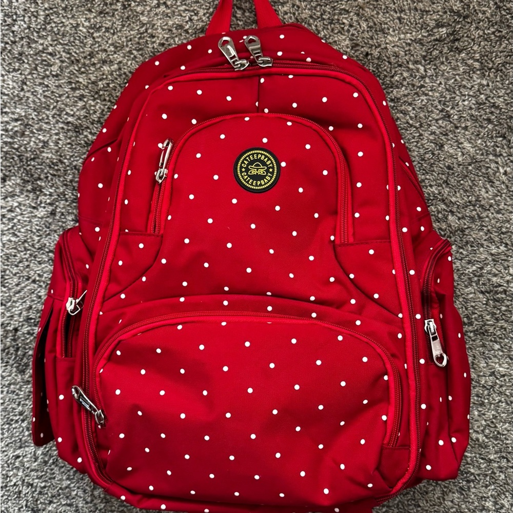 Chic Red Polka Dot Backpack